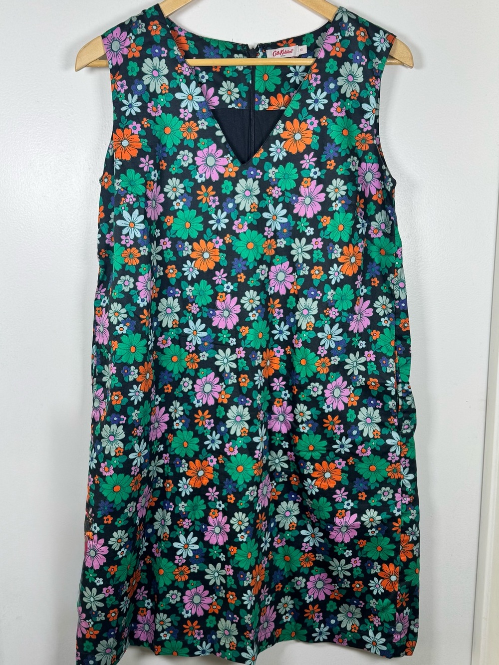 Cath Kidston Of London Floral Cotton V Neck Shift Dress Women’s 10 Cottagecore